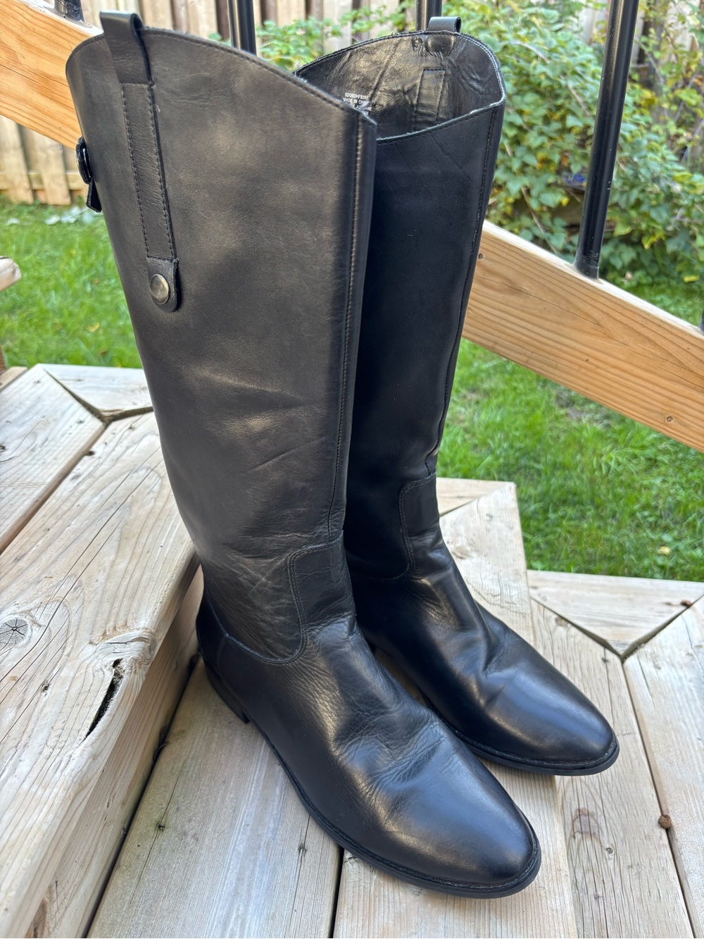Denver Hayes Black Tall Leather Riding Boots